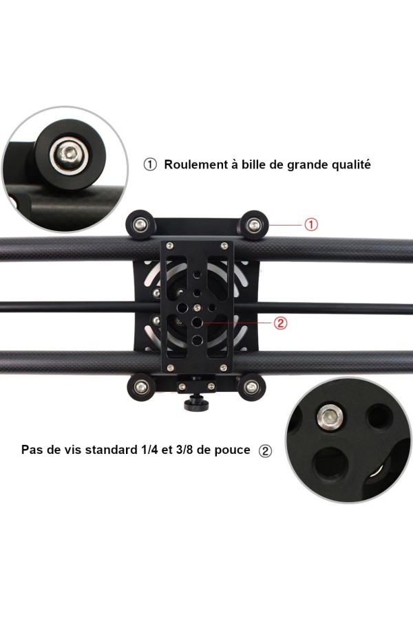 SLIDER P1 - Déplacement manuel - 2 axes - Vue du plateau de dessous - Konova