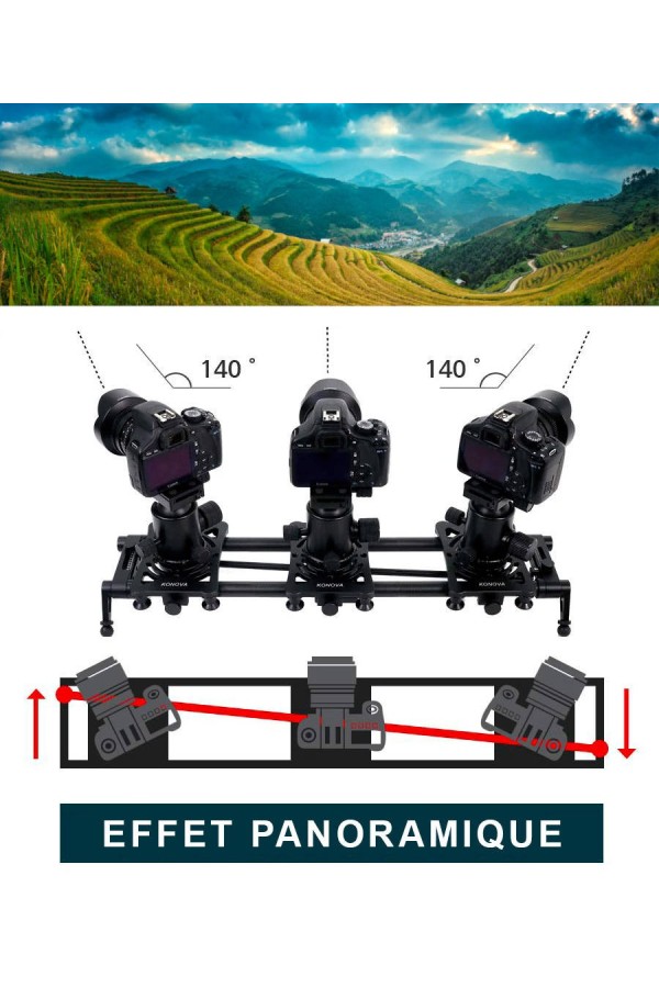 SLIDER P1 - Déplacement manuel - 2 axes - Effet panoramique - Konova