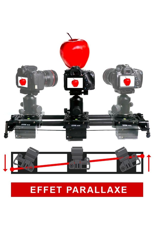 SLIDER P1-KMS-S3 - Motorisé via application - 2 axes - Effet parallaxe - Konova